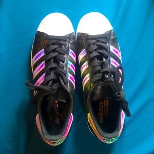 Custom iridescent adidas superstars sz9